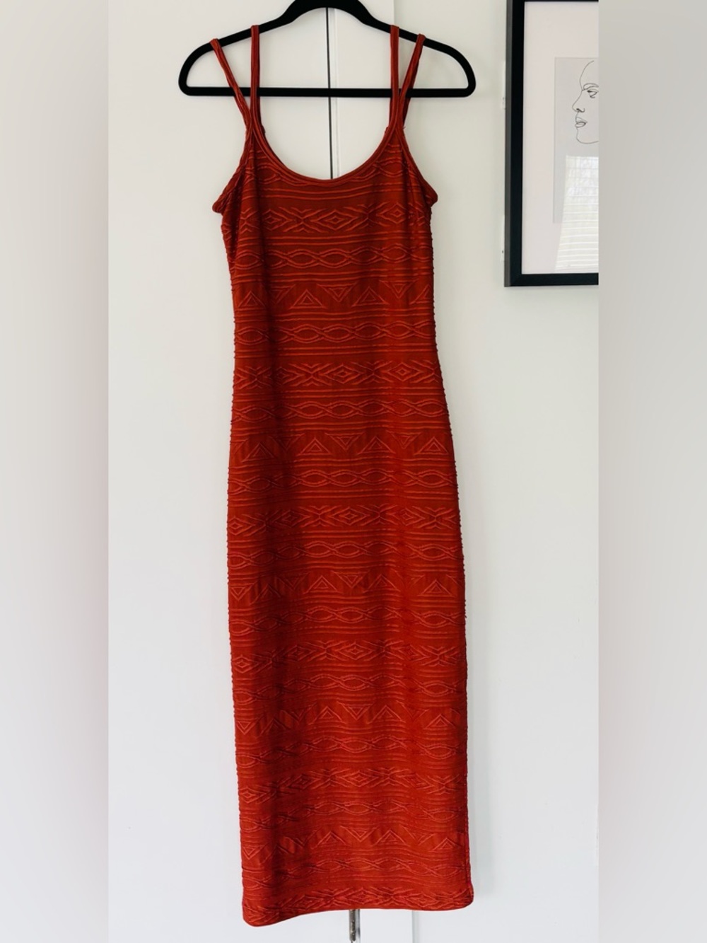 VTG Y2K Newport News Orange Bandage Maxi dress size 8petite